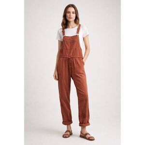 French Violet Rust Tencel Overalls Small Boho Jumpsuit